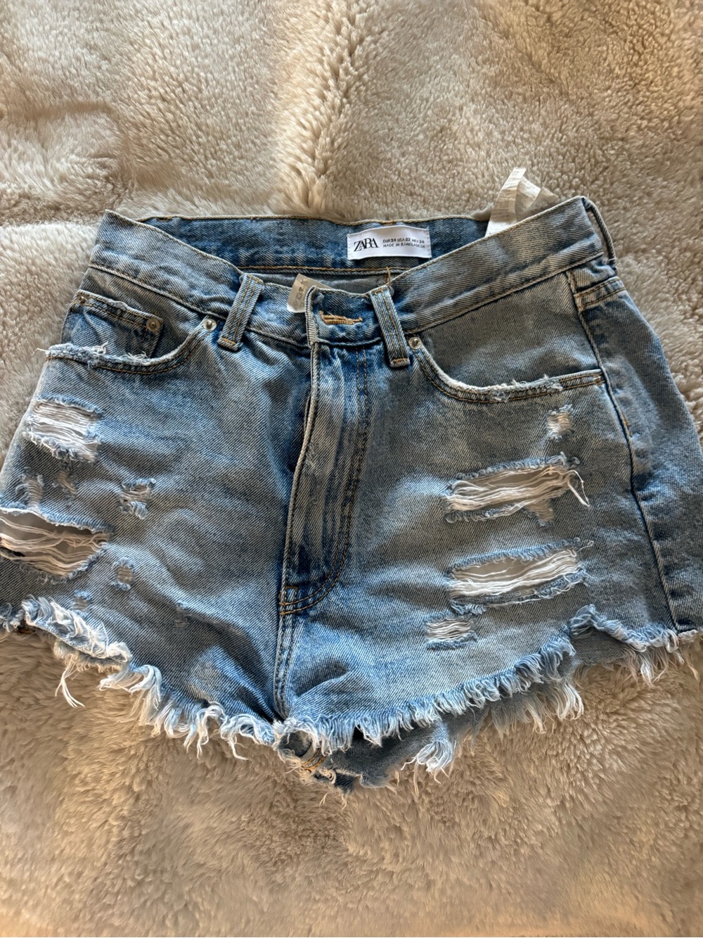 zara denim shorts